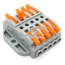 Universal spring lever terminal block for surface mounting | 10 ports | 5+5 | 32A | max. 4mm² 1