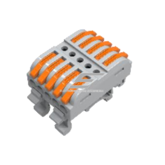 Universal foldable spring terminal block for DIN rail | 10 position | 5+5 | 32A | max. 4mm²