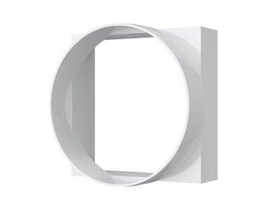 Perėjimas | adapteris ortakiams | vėdinimo sistemoms | D100 | 90x90mm | baltas | plastikinis | 09AP Perėjimas | adapteris ortakiams | vėdinimo sistemoms | D100 | 90x90mm | baltas | plastikinis | 09AP