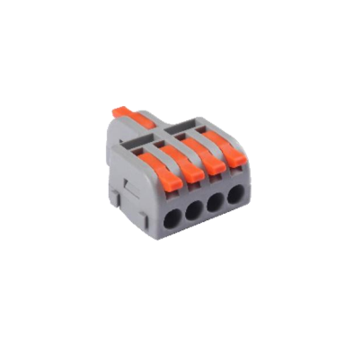 Universāla atlokāma atsperu savienojuma klemmes bloks| 5 vieta | 1in4out | 24A | maks. 2.5 mm²