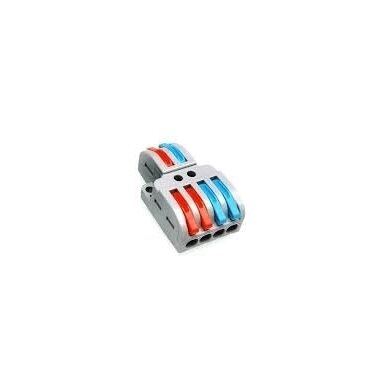 Universāla atlokāma atsperu savienojuma klemmes bloks| 6 vieta | 2in4out | 32A | maks. 4 mm² Universāla atlokāma atsperu savienojuma klemmes bloks| 6 vieta | 2in4out | 32A | maks. 4 mm²