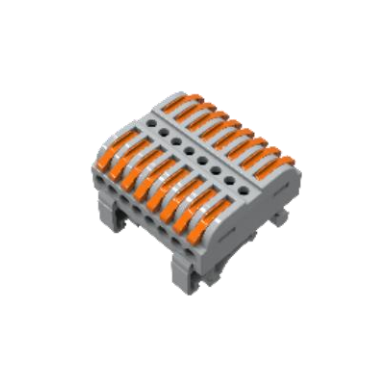 Universāla atlokāma atsperu savienojuma klemmes bloks uz DIN sliedes | 16 vieta | 8+8 | 32A | maks. 4 mm²