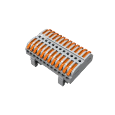 Universāla atlokāma atsperu savienojuma klemmes bloks uz DIN sliedes | 24 vieta | 12+12 | 32A | maks. 4 mm²