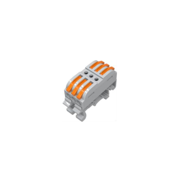 Universāla atlokāma atsperu savienojuma klemmes bloks uz DIN sliedes | 6 vieta | 3+3 | 32A | maks. 4 mm²