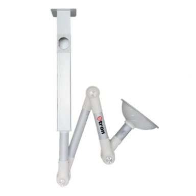 Universal smoke and fume extraction arm | Ø75 mm | 102x41x27 cm | aluminum | wall / ceiling mounting | for laboratories / industry / workshops Universal smoke and fume extraction arm | Ø75 mm | 102x41x27 cm | aluminum | wall / ceiling mounting | for laboratories / industry / workshops