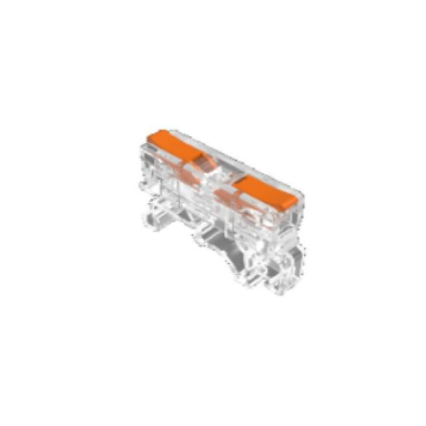 Universāla saspiežamā savienojuma skava uz DIN sliedes, 2 vietas | 32A | maks. 4mm² Universāla saspiežamā savienojuma skava uz DIN sliedes, 2 vietas | 32A | maks. 4mm²