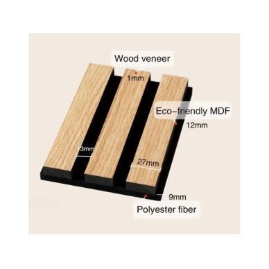 Dekoracyjny panel akustyczny ścienny | sufitowy | panel lamelowy | wykończenie wnętrz | 2400x600x22mm | MDF + PET | naturalny szary dąb 1 Dekoracyjny panel akustyczny ścienny | sufitowy | panel lamelowy | wykończenie wnętrz | 2400x600x22mm | MDF + PET | naturalny szary dąb 1