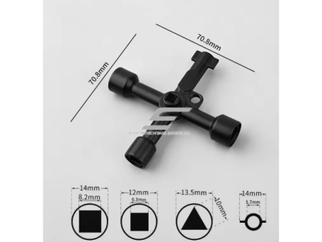 Universalus elektriko raktas | kryžminis | 4 dalių | juodas 2 Universalus elektriko raktas | kryžminis | 4 dalių | juodas 2