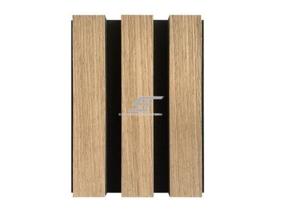 Dekoratyvinė akustinė sienų | lubų plokštė | lamelė | apdaila | 600x600x22mm | MDF + PET | balinto ąžuolo imitacija