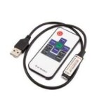 USB mini Led RGB valdiklis modulis ant laido 24, 3 kanalų su pultelių