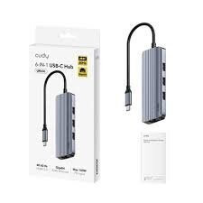 USB Type-C 3.0 sadalītājs | 6-in-1 | Saderīgs ar Windows, macOS, Android, ChromeOS | CUDY UH606 2