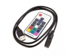 LED RGB pritemdymo valdiklis | dimeris | USB mini modulis 23 | 144W | 5-24VDC | 42x12x3mm | ant laido | 3 kanalai | su pulteliu LED RGB pritemdymo valdiklis | dimeris | USB mini modulis 23 | 144W | 5-24VDC | 42x12x3mm | ant laido | 3 kanalai | su pulteliu