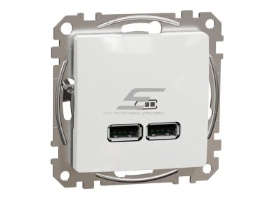 USB lizdas | 2 vietų | 2.1A | potinkinis | IP20 | baltas | Sedna Design | Schneider Electric | SDD111401