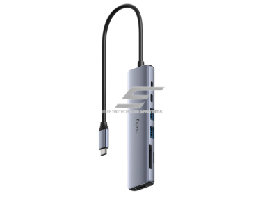USB-C adapteris (šakotuvas) | jungčių išplėtimas | 2xUSB-A + USB-C + TF | PD iki 100 W | aliuminis + ABS plastikas USB-C adapteris (šakotuvas) | jungčių išplėtimas | 2xUSB-A + USB-C + TF | PD iki 100 W | aliuminis + ABS plastikas