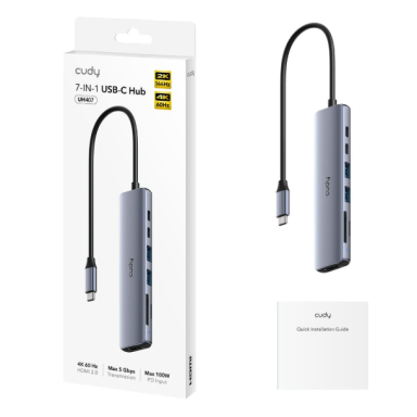 USB-C adapter (hub) | port expansion | 2× USB-A + USB-C + TF | PD up to 100 W | aluminium + ABS plastic USB-C adapter (hub) | port expansion | 2× USB-A + USB-C + TF | PD up to 100 W | aluminium + ABS plastic