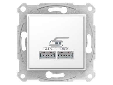 USB lizdas | 2 vietų | 2.1A | potinkinis | IP20 | baltas | Sedna Design | Schneider Electric | SDD111401 USB lizdas | 2 vietų | 2.1A | potinkinis | IP20 | baltas | Sedna Design | Schneider Electric | SDD111401