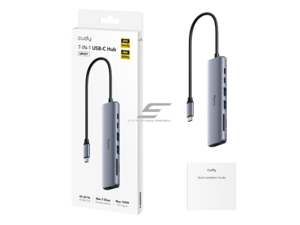 USB-C adapteris (šakotuvas) | jungčių išplėtimas | 2xUSB-A + USB-C + TF | PD iki 100 W | aliuminis + ABS plastikas 1 USB-C adapteris (šakotuvas) | jungčių išplėtimas | 2xUSB-A + USB-C + TF | PD iki 100 W | aliuminis + ABS plastikas 1
