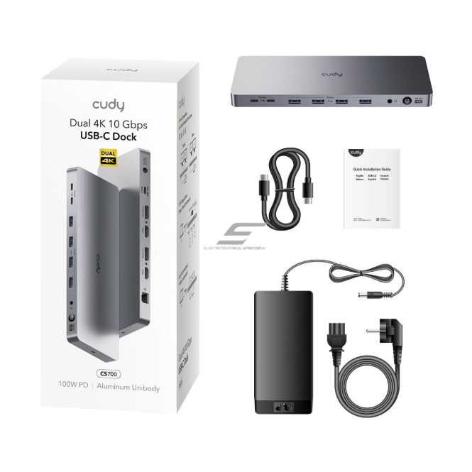 Adapter USB-C | rozszerzenie portów | 13-w-1 | obsługa Dual 4K | 100W PD | 1GbE | aluminiowa obudowa 2
