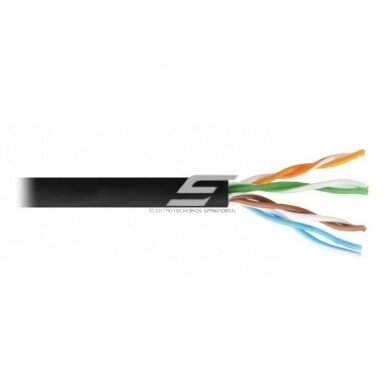 Кабель U/UTP | CAT5e | 4x2x24 AWG | неэкранированный | медный | устойчивый к УФ | для уличных условий | черный Кабель U/UTP | CAT5e | 4x2x24 AWG | неэкранированный | медный | устойчивый к УФ | для уличных условий | черный
