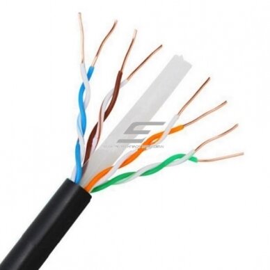 Kabel UTP | CAT6 | 4x2x23 AWG | nieekranowany | miedziany | odporny na UV | do warunków zewnętrznych | czarny | Dahua Kabel UTP | CAT6 | 4x2x23 AWG | nieekranowany | miedziany | odporny na UV | do warunków zewnętrznych | czarny | Dahua
