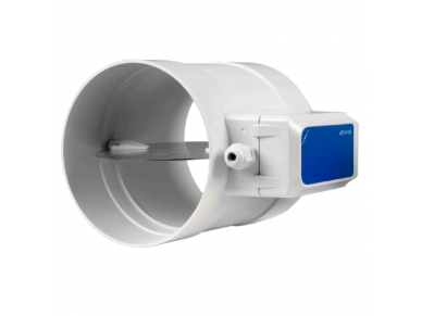 Uždarymo sklendė su pavara | apvaliam ortakiui | plastikinė | D125 mm | 0-10 m/s | 24 VDC Uždarymo sklendė su pavara | apvaliam ortakiui | plastikinė | D125 mm | 0-10 m/s | 24 VDC