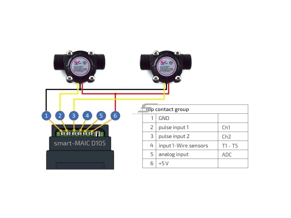 Vandens srauto jutiklis | iki 30 l/min | ~450 imp./l | G1/2" (DN15) | 5 V DC | impulsų įvestis | impulsų analizatoriui D105 | smart-MAIC | DN15(G1/2") 1 Vandens srauto jutiklis | iki 30 l/min | ~450 imp./l | G1/2" (DN15) | 5 V DC | impulsų įvestis | impulsų analizatoriui D105 | smart-MAIC | DN15(G1/2") 1