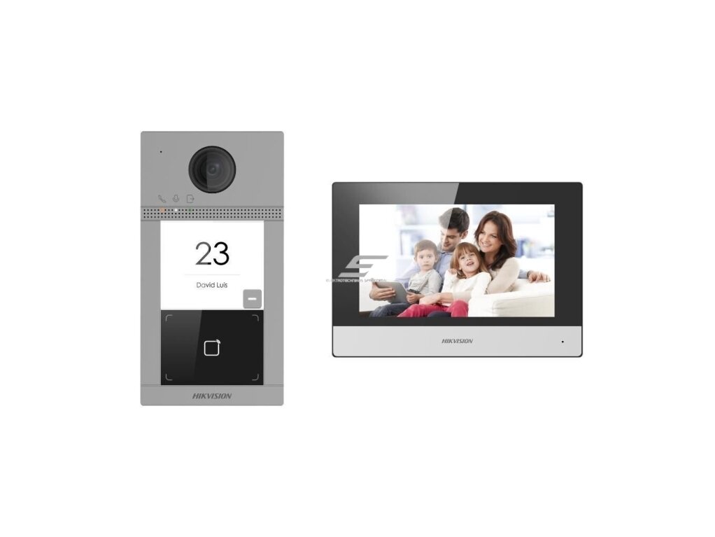 Domofonas | telefonspynė | pasikalbėjimo įrenginio komplektas | 12VDC | Wi-Fi | IP65 | sidabrinis/juodas | Hikvision | DS-KIS604-S Domofonas | telefonspynė | pasikalbėjimo įrenginio komplektas | 12VDC | Wi-Fi | IP65 | sidabrinis/juodas | Hikvision | DS-KIS604-S