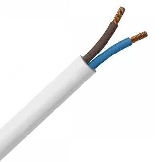 Flexible copper cable H05VV-F | 2×4 mm² | 300/500 V | round | white | 1 m | Lietkabelis