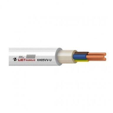 Copper installation cable NYM-J | 5×1.5 mm² | 300/500 V | white | 1 m | Lietkabelis KH05VV-U 5G1.5