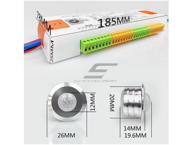 Išmanus laiptų apšvietimo valdiklis su 2 judesio jutikliais PIR LED juostoms | 12V/24VDC | 32 kanalai 2