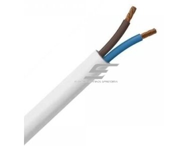 Lankstus varinis kabelis H05VV-F | 2×4 mm² | 300/500 V | apvalus | baltas | 1 m | Lietkabelis Lankstus varinis kabelis H05VV-F | 2×4 mm² | 300/500 V | apvalus | baltas | 1 m | Lietkabelis