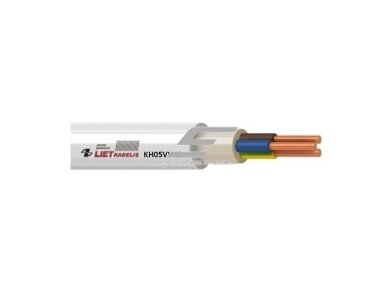 Varinis instaliacinis kabelis NYM | 2×1,5 mm² be PE | 300/500 V | baltas | 1 m | Lietkabelis KH05VV-U 2x1,5 Varinis instaliacinis kabelis NYM | 2×1,5 mm² be PE | 300/500 V | baltas | 1 m | Lietkabelis KH05VV-U 2x1,5