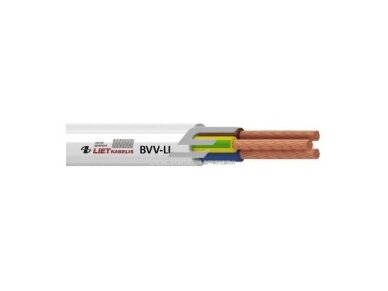 Lankstus varinis kabelis BVV-LL 4G2,5 mm², 300/300 V, baltas, 1 m Lankstus varinis kabelis BVV-LL 4G2,5 mm², 300/300 V, baltas, 1 m