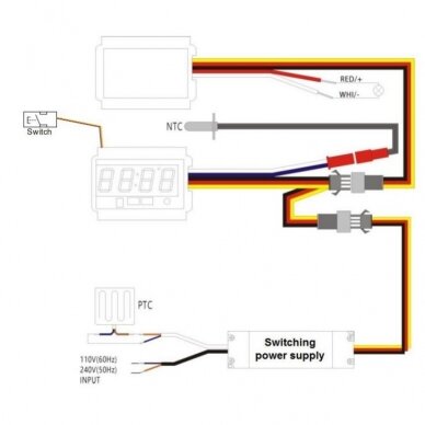 Time and temperature display for mirror with switch | 12/24VDC | 5A | IP54 3