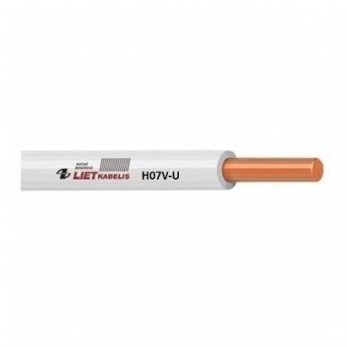 Wire 10mm² | copper | single-core | solid | H07V-U 10 | 1m | white Wire 10mm² | copper | single-core | solid | H07V-U 10 | 1m | white