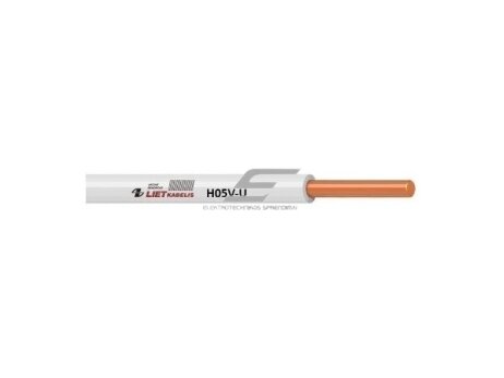 Laidas 1mm2 | varinis | viengyslis | monolitinis | H05V-U 1,0 | 1m | baltas