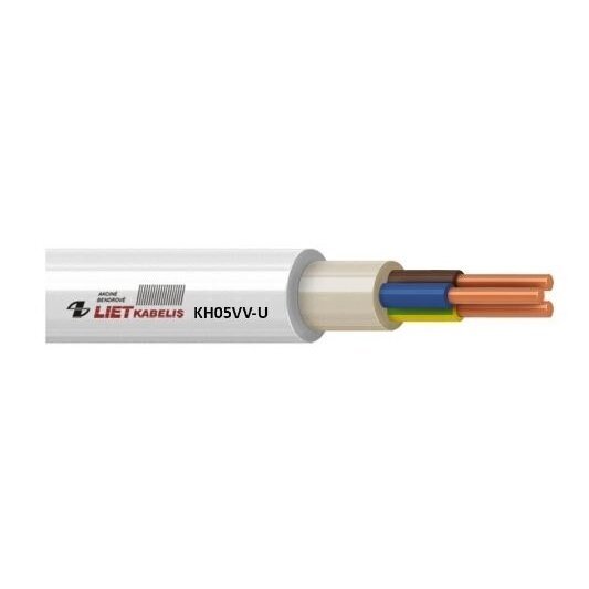 Медный монтажный кабель NYM-J | 4×1,5 мм² | 300/500 В | белый | 1 м | Lietkabelis KH05VV-U 4G1,5 Медный монтажный кабель NYM-J | 4×1,5 мм² | 300/500 В | белый | 1 м | Lietkabelis KH05VV-U 4G1,5