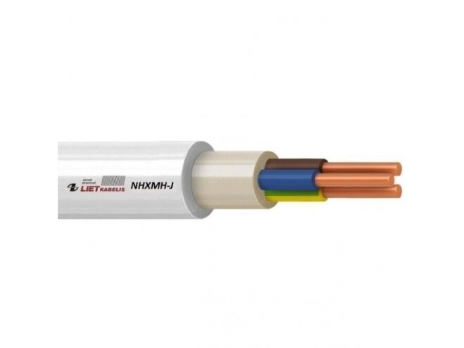 Kabelis 5x1,5mm2 | varinis | monolitinis | behalogeninis | NHXMH-J 5X1,5 | 1m | baltas Kabelis 5x1,5mm2 | varinis | monolitinis | behalogeninis | NHXMH-J 5X1,5 | 1m | baltas