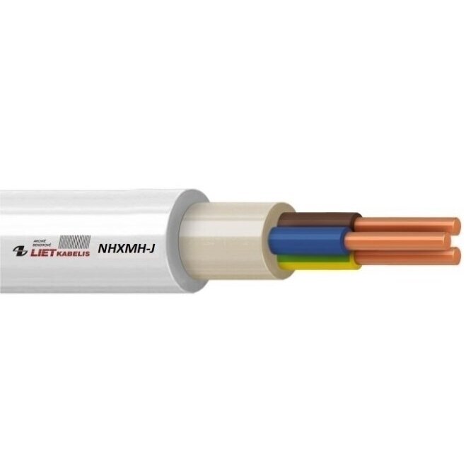 Przewód 3x1,5 mm² | miedziany | jednodrutowy | bezhalogenowy | NHXMH-J 3x1,5 | 1 m | biały Przewód 3x1,5 mm² | miedziany | jednodrutowy | bezhalogenowy | NHXMH-J 3x1,5 | 1 m | biały