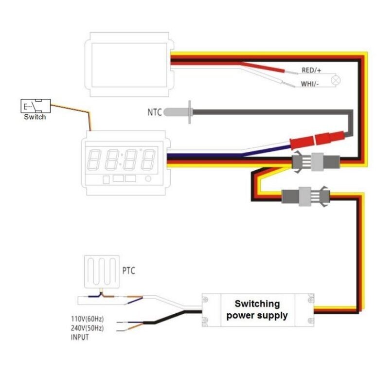 Time and temperature display for mirror with switch | 12/24VDC | 5A | IP54 3