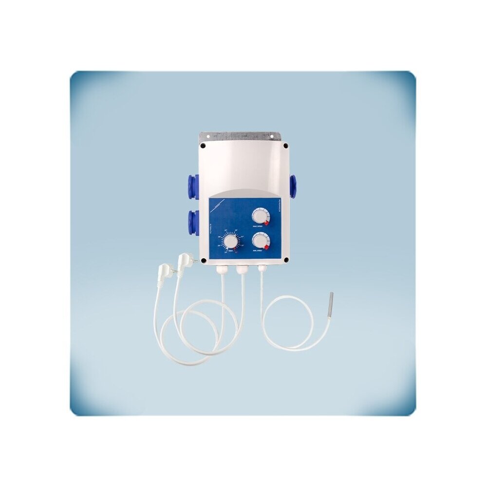 Temperature-based fan speed and electric heater controller | 5-35°C | 6A | 230VAC | Schuko sockets | Sentera Controls | GTEE1-60-DT 1