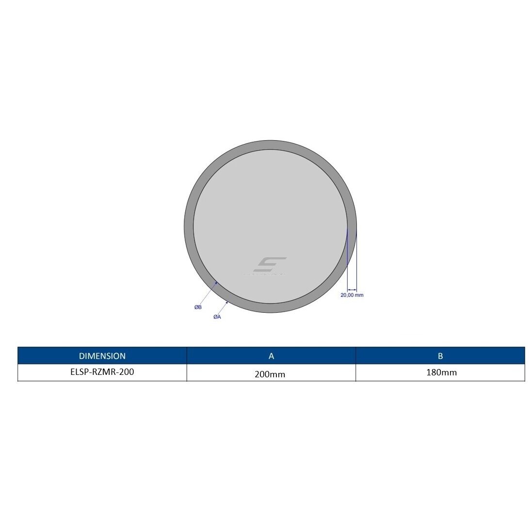 Spogulis | 3x palielinājums | ar matētu malu | apaļš | 200mm 1 Spogulis | 3x palielinājums | ar matētu malu | apaļš | 200mm 1