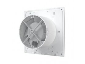 Ventiliatorius su atbuliniu vožtuvu sklende | D100 | su laikmačiu | 150x150x82mm | plastikas | balta 1 Ventiliatorius su atbuliniu vožtuvu sklende | D100 | su laikmačiu | 150x150x82mm | plastikas | balta 1