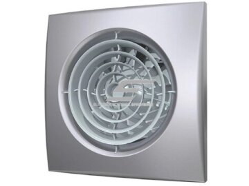 Ventiliatorius su atbuliniu vožtuvu | sklende | D100 | 230V | 155x155x101mm | IP24 | plastikinis | pilkos spalvos | AU4SP