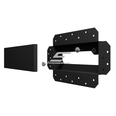Kratka wentylacyjna | do systemów wentylacyjnych | do ukrytego montażu | 190×340 mm | matowa czarna | stal   3