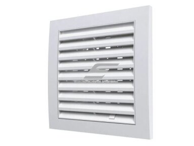 Ventiliacijos grotelės | vėdinimo sistemoms | 200x200mm | kvadratinės | nuimamos | su flanšu D125 | balta spalva | plastikinės | 2020PRV125