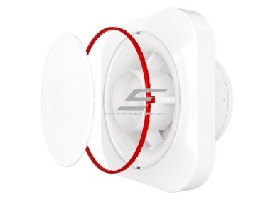 Ventiliatorius su atbuliniu vožtuvu sklende | D100 | dviejų padėčių | 159x159x90.4mm | plastikas | balta Ventiliatorius su atbuliniu vožtuvu sklende | D100 | dviejų padėčių | 159x159x90.4mm | plastikas | balta