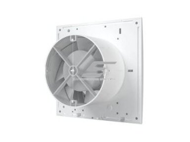 Ventiliatorius su atbuliniu vožtuvu sklende | D100 | su laikmačiu | 150x150x82mm | plastikas | balta