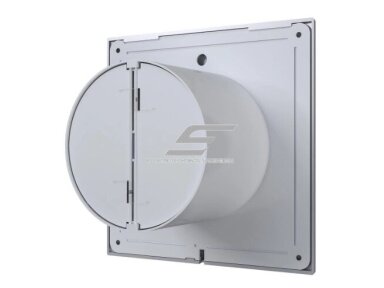 Ventiliatorius su atbuliniu vožtuvu | sklende | D100 | 230V | 160x160x92mm | IP24 | plastikinis | pilkos spalvos | PL4SP Ventiliatorius su atbuliniu vožtuvu | sklende | D100 | 230V | 160x160x92mm | IP24 | plastikinis | pilkos spalvos | PL4SP