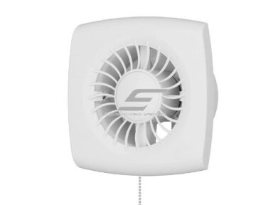Ventiliatorius su virvele | D100 | 230V | 151x151x70mm | IP24 | plastikinis | baltos spalvos | WD1002